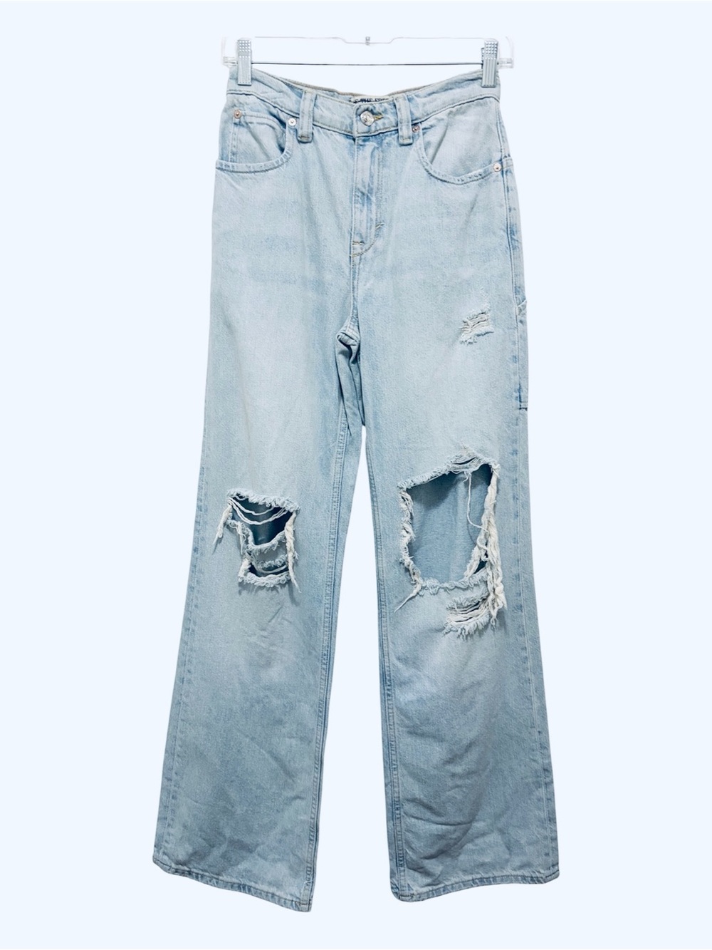 Free People We The Free Tinsley Baggy High Rise Straight Jean Sz.26 - Picture 6 of 9